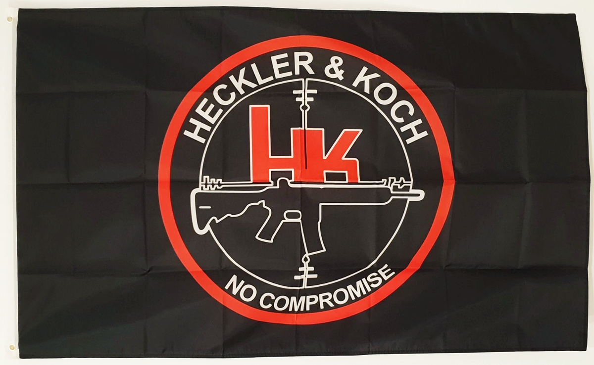 Heckler & Koch Flag- 3x5 ft Heckler and Koch Banner-100% Polyester  h&k- One sided / Double sided