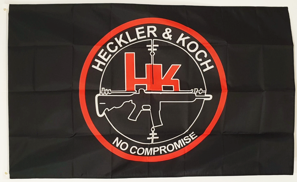 Heckler & Koch Flag- 3x5 ft Heckler and Koch Banner-100% Polyester  h&k- One sided / Double sided