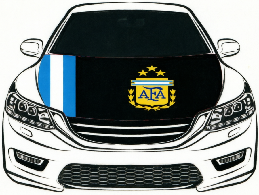 Argentina national football team Car Hood Cover Flag ,3.3X5ft/6X7FT ,100% Polyester Elastic Fabrics Can be Washed