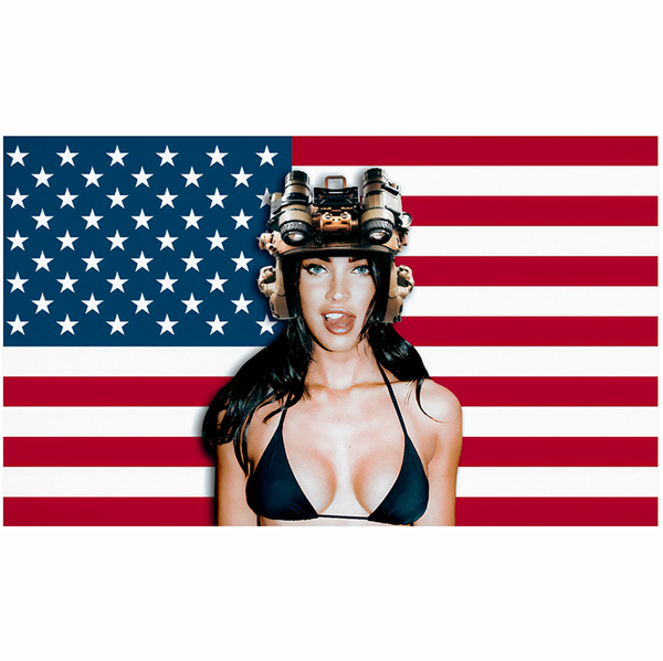 Custom Magan Fox USA Flag--3x5 ft Banner-100% polyester-2 Metal Grommets-One sided /Two sided