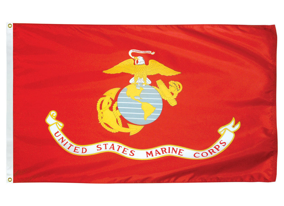 U.S. Marine Corps Flag- 3x5 FT Banner-100% polyester-2 Metal Grommets ...