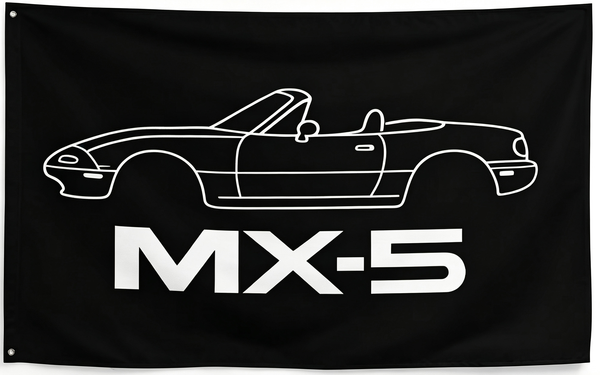 Mazda MX 5 NA Miata Flag -3x5 ft Banner-100% polyester-2 Metal Grommets-One sided /Two sided