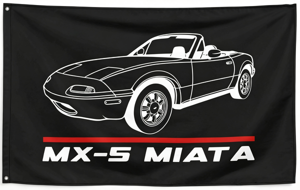 Mazda MX 5 NA Miata Flag -3x5 ft Banner-100% polyester-2 Metal Grommets-One sided /Two sided