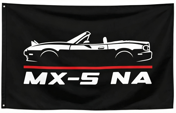 Mazda MX 5 NA Miata Flag -3x5 ft Banner-100% polyester-2 Metal Grommets-One sided /Two sided