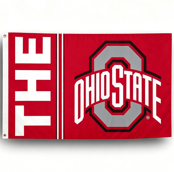 Ohio State University Flag,3X5 ft  Ohio State Buckeyes banner -NCAA The Ohio State University flag,100% polyester flag,3*5 foot
