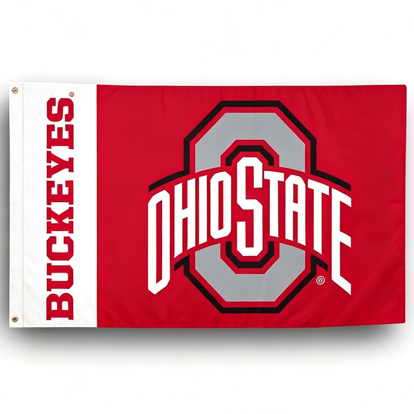 Ohio State University Flag,3X5 ft  Ohio State Buckeyes banner -NCAA The Ohio State University flag,100% polyester flag,3*5 foot