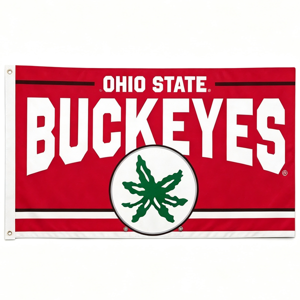 Ohio State University Flag,3X5 ft  Ohio State Buckeyes banner -NCAA The Ohio State University flag,100% polyester flag,3*5 foot