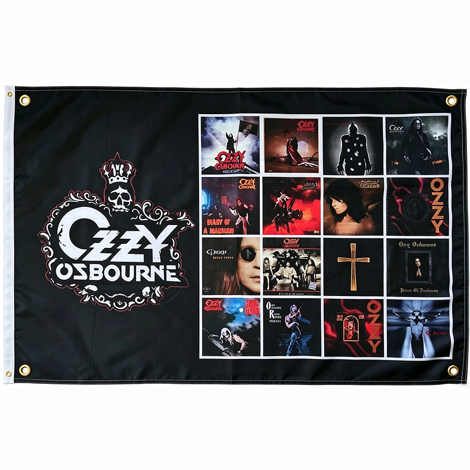 Ozzy Osbourne Flag -3x5 ft Cape Verde -100% polyester-2 Metal Grommets-One sided /Two sided