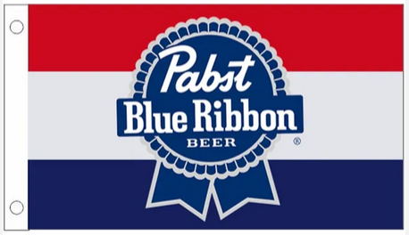 PBR Pabst Blue Ribbon Beer Flag - 3x5 FT Banner-100% polyester-2 Metal Grommets