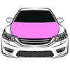 Pink Car Hood Cover Flag ,Pink Engine Banner,3.3X5ft,100% Polyester Elastic Fabrics Can be Washed