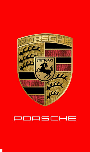 Vertical Porsche flag -3x5 ft