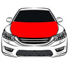 Red Car Hood Cover Flag ,Red Engine Banner,3.3X5ft,100% Polyester Elastic Fabrics Can be Washed
