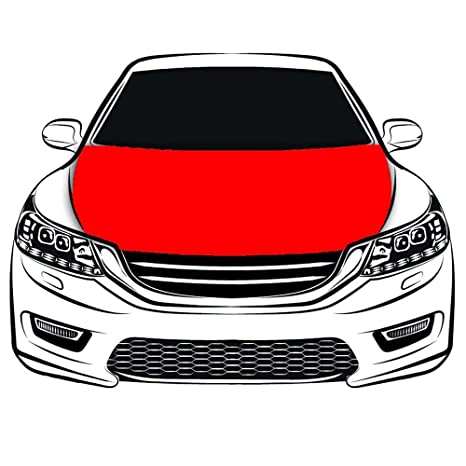 Red Car Hood Cover Flag ,Red Engine Banner,3.3X5ft,/6X7FT100% Polyester Elastic Fabrics Can be Washed