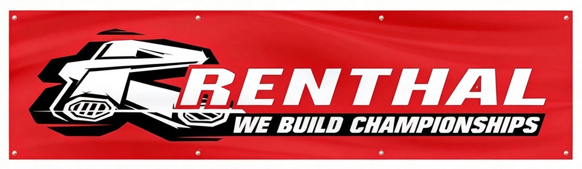 Renthal Flag -2'X8' Banner Flag-100% polyester-8 Metal Grommets-One sided