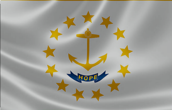 Rhode Island State Flag- 3x5 FT Banner-100% polyester-2 Metal Grommets