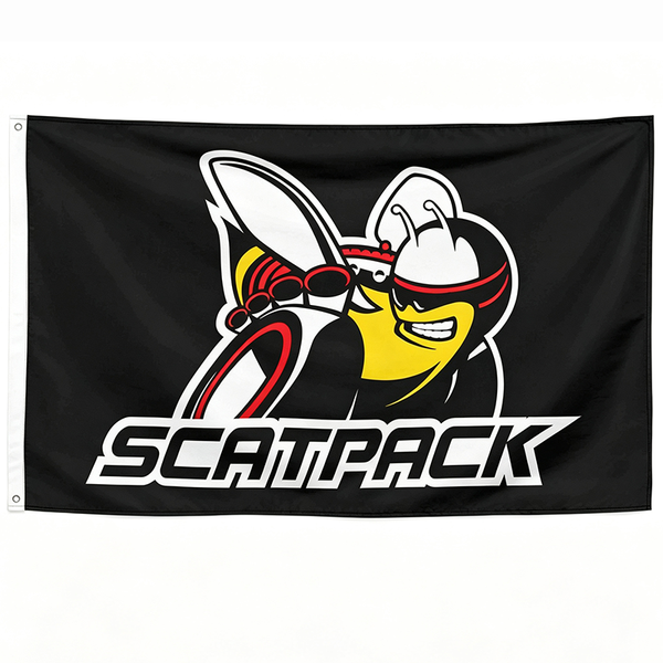 Dodge Scatpack Flag-3x5 FT Scat Pack Bee Banner-100% polyester-2 Metal Grommets-Challenger Charger Mopar Garage Man Cave Banner