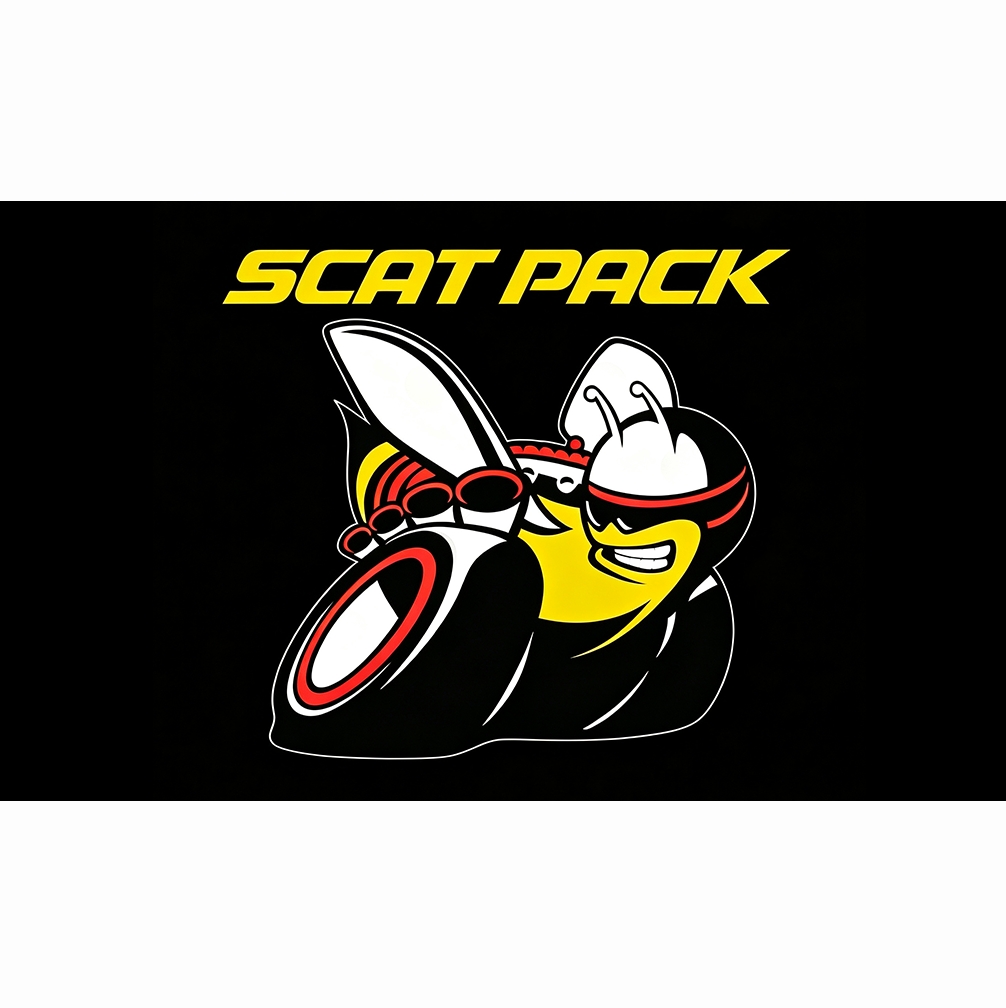 Dodge Scatpack Flag-3x5 FT Scat Pack Bee Banner-100% polyester-2 Metal Grommets-Challenger Charger Mopar Garage Man Cave Banner