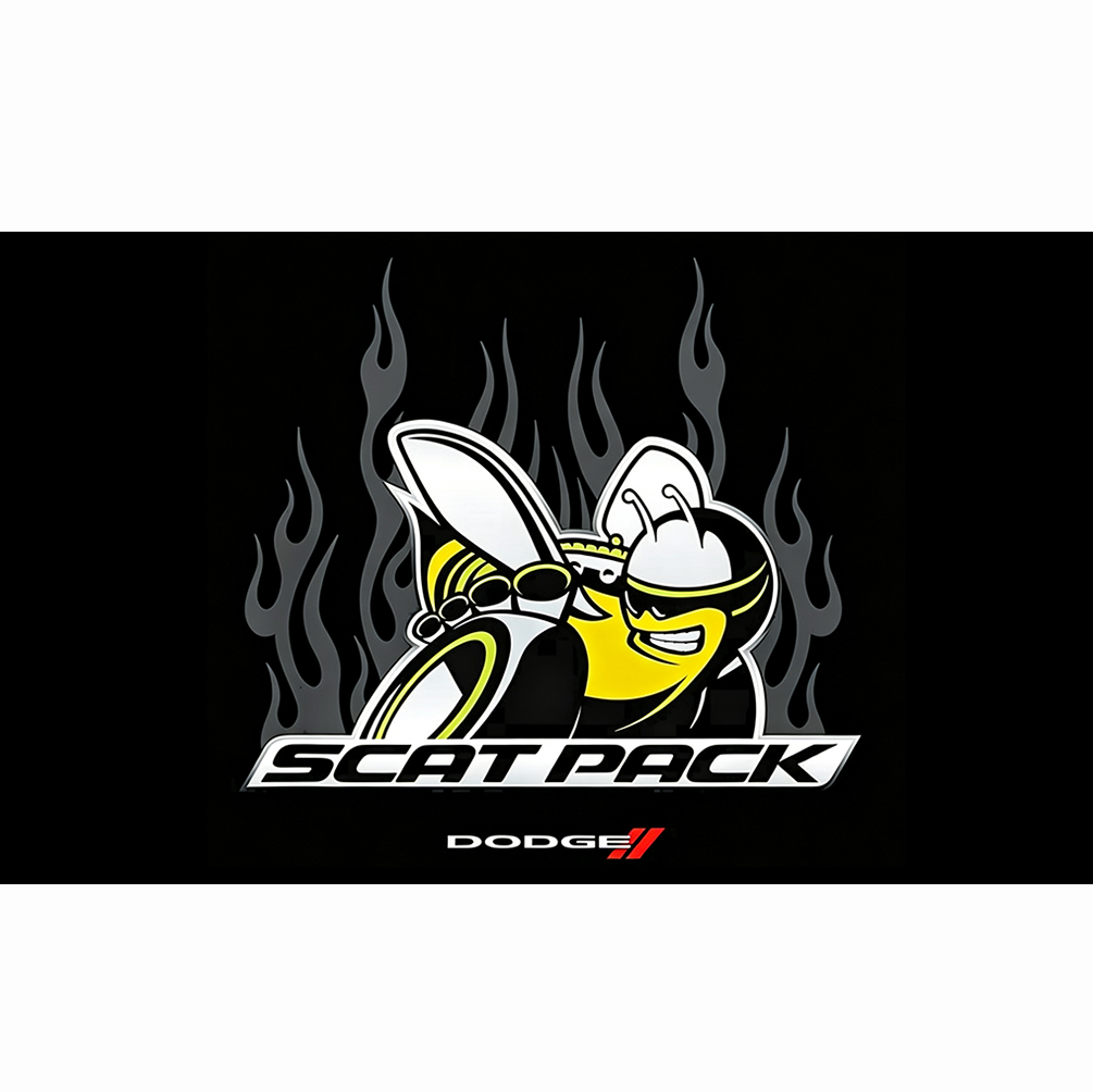 Dodge Scatpack Flag-3x5 FT Scat Pack Bee Banner-100% polyester-2 Metal Grommets-Challenger Charger Mopar Garage Man Cave Banner