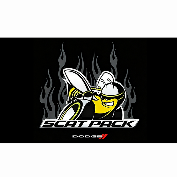Dodge Scatpack Flag-3x5 FT Scat Pack Bee Banner-100% polyester-2 Metal Grommets-Challenger Charger Mopar Garage Man Cave Banner