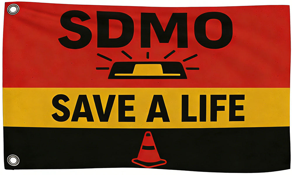 SDMO Flag -Slow down move over flag-3x5 FT