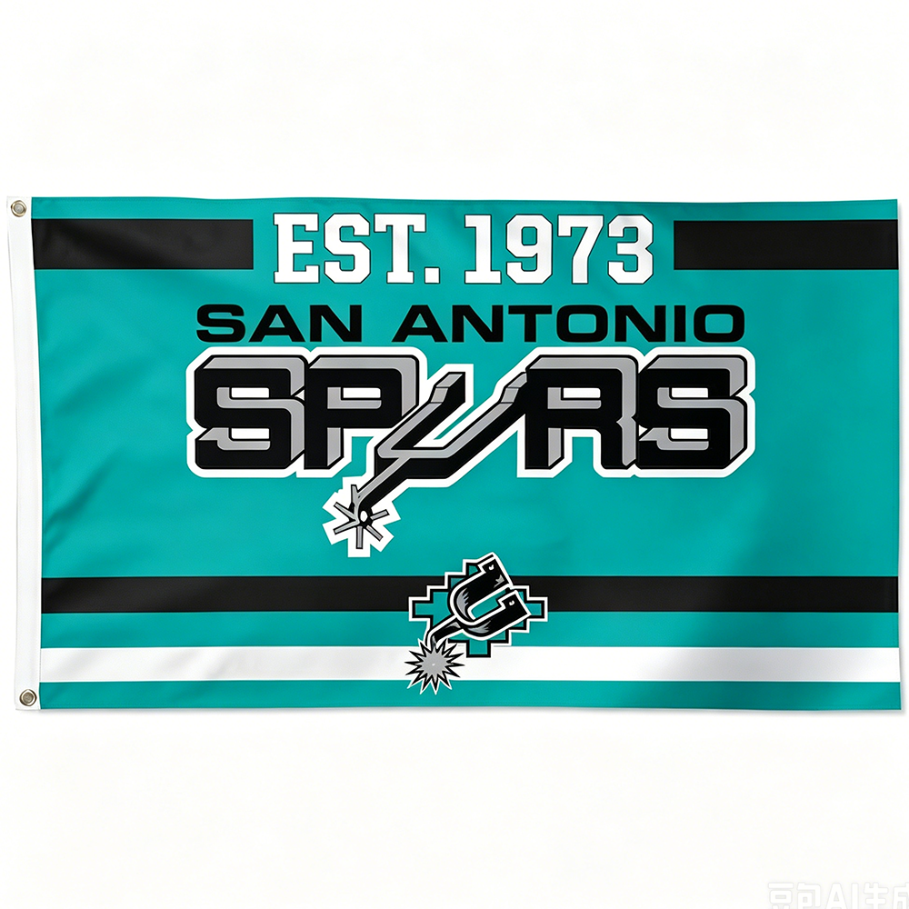 San Antonio Spurs Flag-3x5FT Banner-100% polyester -One sided / Double sided