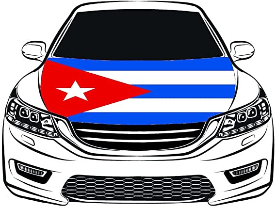 Cuba National Flag ,Car Hood Cover Flag The Republic of Cuba  , Engine Banner,3.3X5ft/6X7FT,100% Polyester Elastic Fabrics Can be Washed,La República de Cuba National Flag