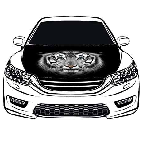 Black Tiger Car Hood Cover Flag , Engine Banner Flag Black Tiger Logo,3.3X5ft,/6X7FT100% Polyester Elastic Fabrics Can be Washed