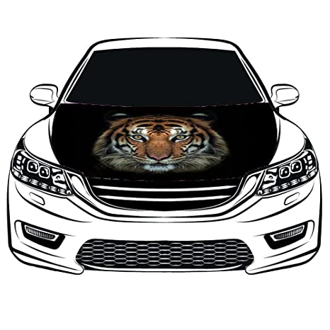 Black Tiger Car Hood Cover Flag , Engine Banner Flag Black Tiger Logo,3.3X5ft,/6X7FT100% Polyester Elastic Fabrics Can be Washed