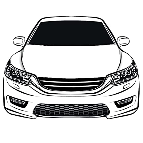 White Car Hood Cover Flag ,White Engine Banner,3.3X5ft/6X7FT,100% Polyester Elastic Fabrics Can be Washed