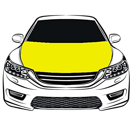 Yellow Car Hood Cover Flag ,Yellow Engine Banner,3.3X5ft/6X7FT,100% Polyester Elastic Fabrics Can be Washed