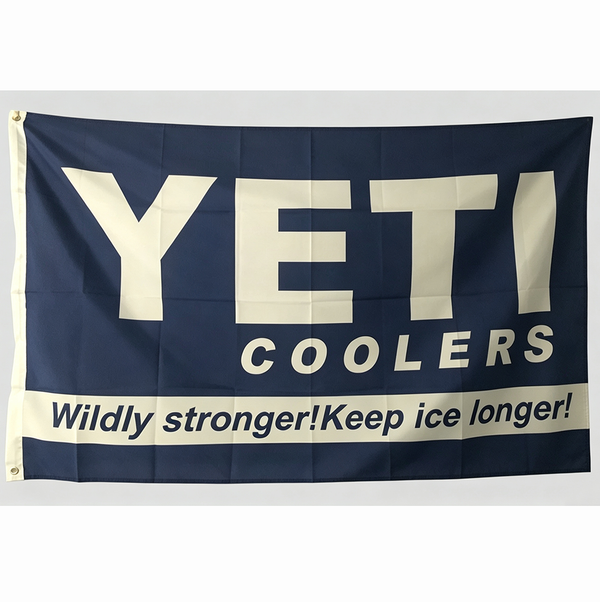 YETI Flag -3x5 ft Banner -100% polyester-2 Metal Grommets-One sided /Two sided