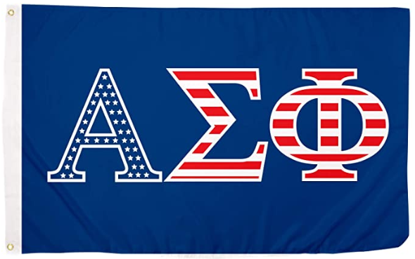 Alpha Sigma Phi USA Letter Fraternity Flag - 3 x 5 ft  Alpha Sig Banner-100% polyester-2 Metal Grommets