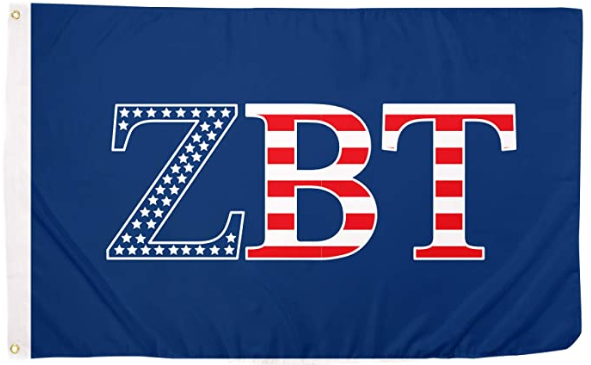 Zeta Beta Tau Flag-3x5 ft USA Pattern Letter Fraternity Banner Sign Decor ZBT Flag-100% polyester-2 Metal Grommets
