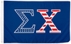 Sigma Chi USA Letter Fraternity Flag-3x5 ft Sig Chi Banner--100% polyester-2 Metal Grommets