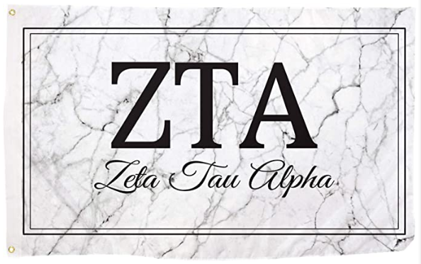Zeta Tau Alpha ZTA USA Letter Sorority Flag--100% polyester-2 Metal Grommets