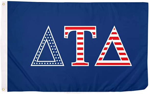 Delta Tau Delta USA Letter Fraternity Flag -3 x 5 ft  Delts Banner -100% polyester-2 Metal Grommets