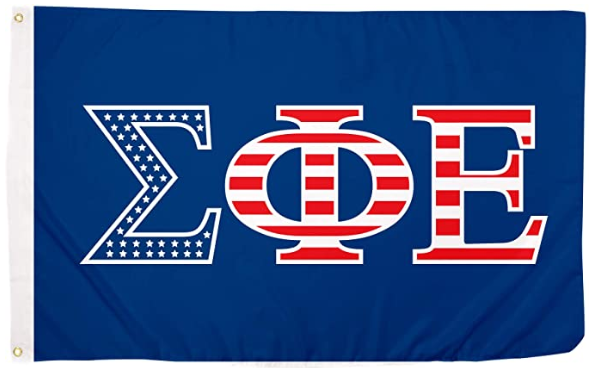 Sigma Phi Epsilon USA Letter Fraternity Flag-3x5 ft SigEp Banner --100% polyester-2 Metal Grommets