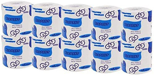 Toilet Paper-10 rolls Silky & Smooth Soft 3-Ply Srong Highly Absorbent -750g/10rolls - flagsshop