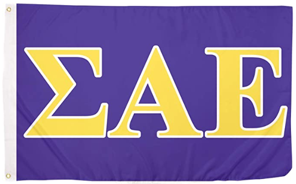 Sigma Alpha Epsilon Letter Fraternity Flag -3 x 5 ft SAE Banner-100% polyester-2 Metal Grommets