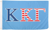 Kappa Kappa Gamma USA Letter Sorority Flag 3 x 5 feet KKG Banner-100% polyester-2 Metal Grommets