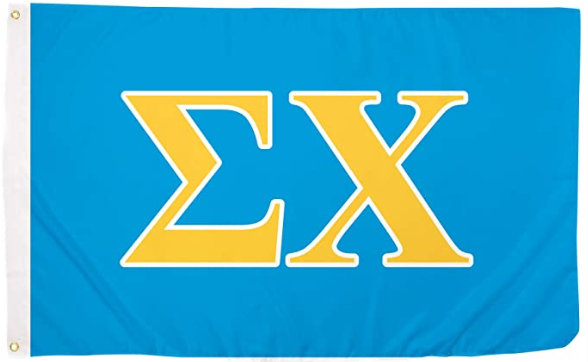 Sigma Chi USA Letter Fraternity Flag-3x5 ft Sig Chi Banner--100% polyester-2 Metal Grommets