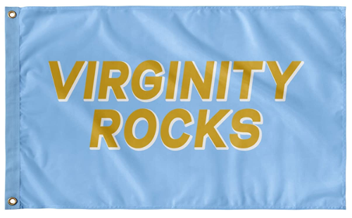 Virginity Rocks Flag-3x5 FT Banner-100% polyester-2 Metal Grommets