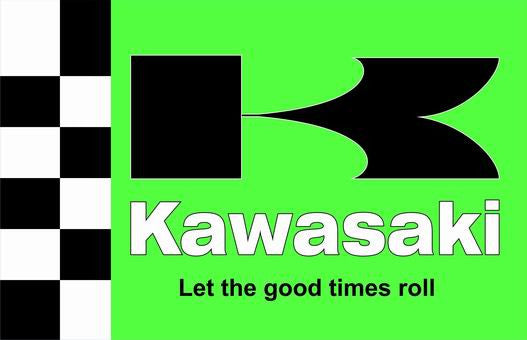 Kawasaki Checkered Flag-3x5 FT-100% polyester Banner - flagsshop