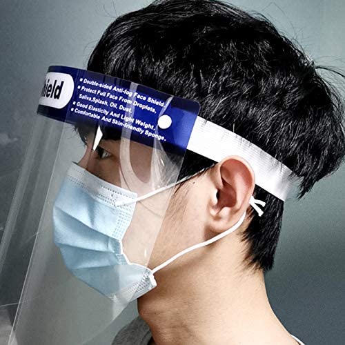 Reusable Safety Face Shield,  Adjustable Transparent Full Face Protective Visor with Eye & Head Protection, Anti-Spitting Splash Facial Cover for Women Men - flagsshop