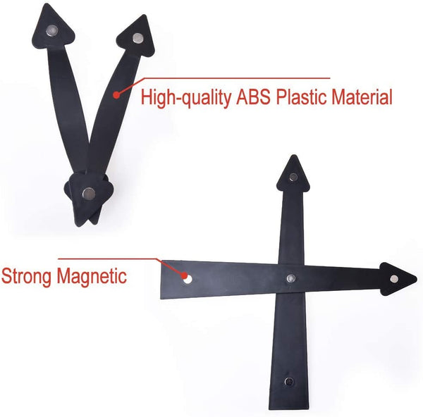 Homearda Magnetic Decorative Garage Door Hinges Handles Hardware Kit,Black (Door Hinges Set)