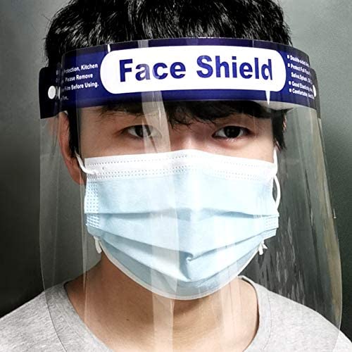 Reusable Safety Face Shield,  Adjustable Transparent Full Face Protective Visor with Eye & Head Protection, Anti-Spitting Splash Facial Cover for Women Men - flagsshop