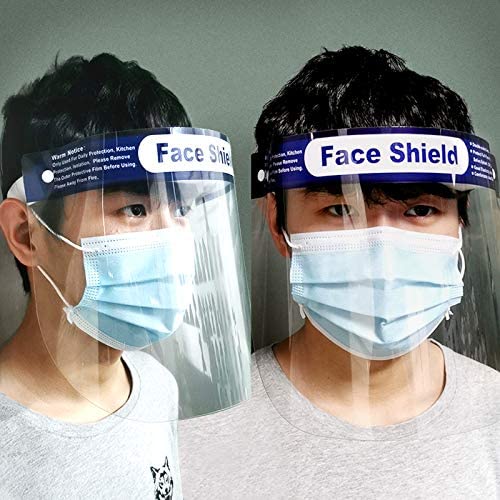 Reusable Safety Face Shield,  Adjustable Transparent Full Face Protective Visor with Eye & Head Protection, Anti-Spitting Splash Facial Cover for Women Men - flagsshop