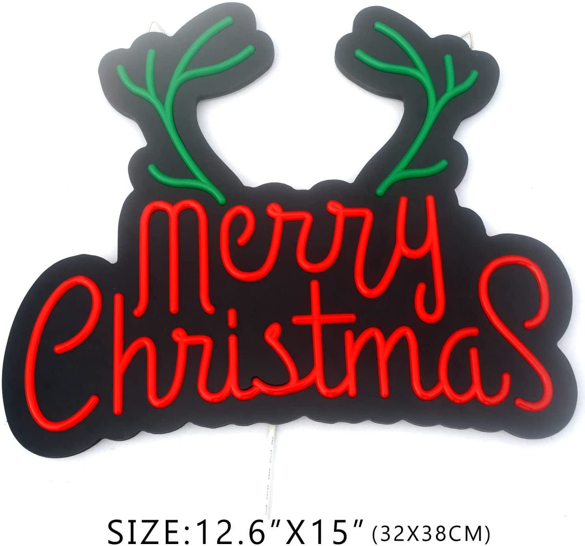 Merry Christmas Neon Lights Ultra-thin Design Antlers LED Neon Sign is Suitable for Home Decoration or Office, Bar, Recreation Room Game Lights, Windows, Garage Walls, Party, Birthday, Kids Room, Gifts