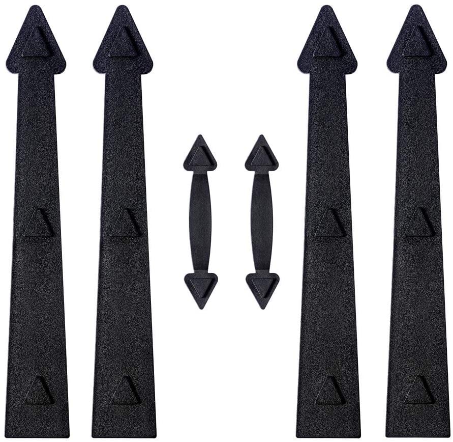Homearda Magnetic Decorative Garage Door Hinges Handles Hardware Kit,Black (Door Hinges Set)
