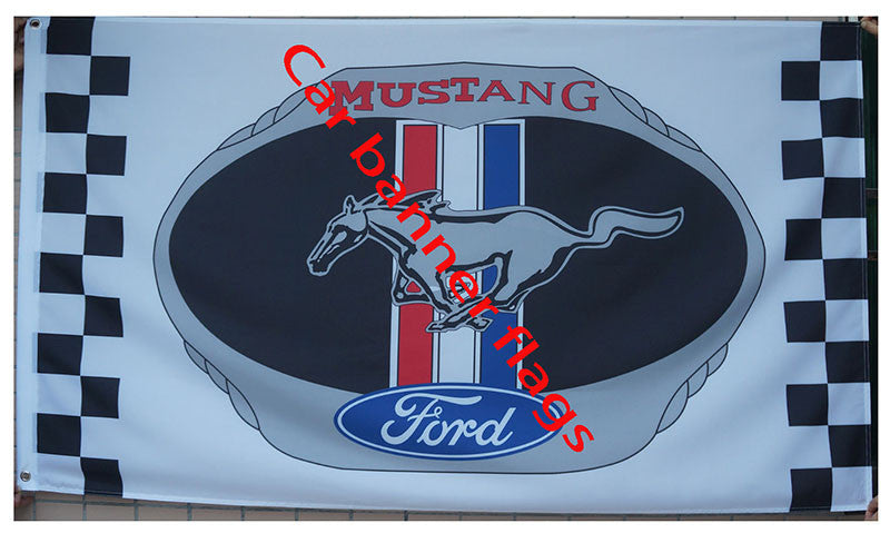 Ford Mustang Flag-3x5 Banner-100% polyester - flagsshop